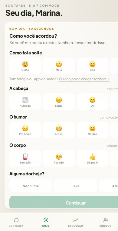 Aba Hoje, check-in